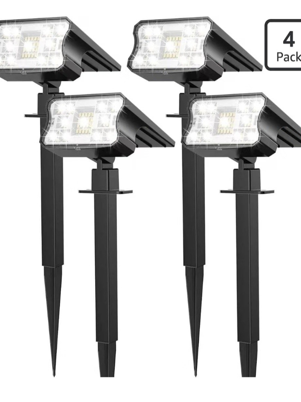 Black Outdoor LED Spotlight Stakes - 4 Pack